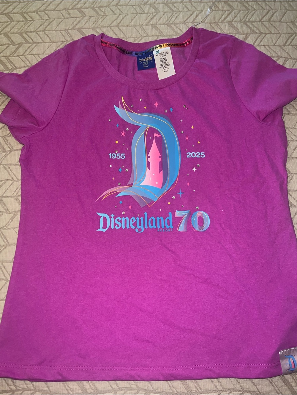 Disneyland 70th Anniversary Pink T-Shirt Classic D Size Small